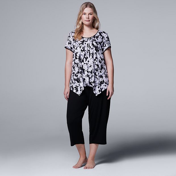 Plus Size Simply Vera Vera Wang Pajamas: Whisper Garden Sleep Top