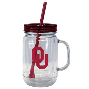 Boelter Brands Oklahoma Sooners 20-Ounce Plastic Mason Jar Tumbler