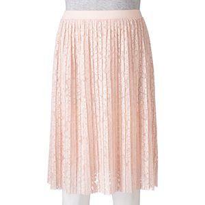 Juniors' Joe B Pleated Lace Skirt