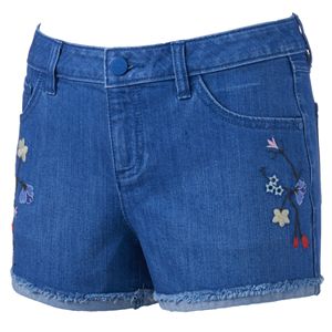 Women's LC Lauren Conrad Embroidered Jean Shorts