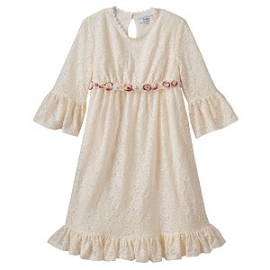 Disney D-Signed Beauty and the Beast Girls 7-16 Lace Bell Sleeve Babydoll Dress