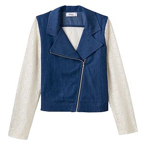 Disney D-Signed Beauty and the Beast Girls 7-16 Lace & Denim Moto Jacket