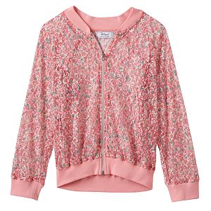 Disney D-Signed Beauty and the Beast Girls 7-16 Floral Mesh Bomber Jacket