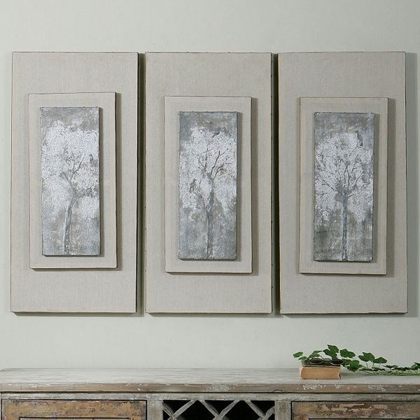 Uttermost Triptych Trees Framed Canvas Wall Art 3 Piece Set