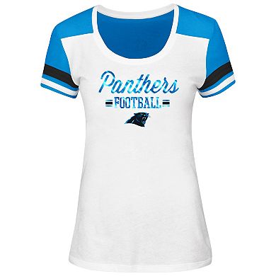 Women's Majestic Carolina Panthers Foil Team Logo Tee