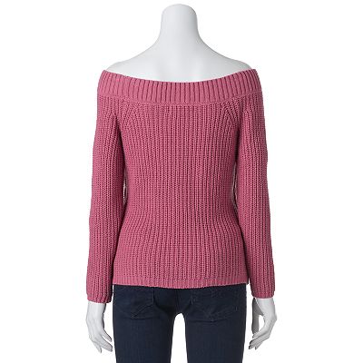 Juniors Pink Republic Off The Shoulder Sweater