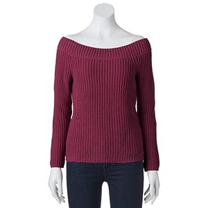 Juniors' Pink Republic Off The Shoulder Sweater