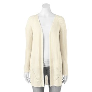 Juniors' Pink Republic Open Stitch Cardigan