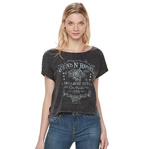 Women's Rock & Republic® Guns N' Roses Graphic Crop Tee