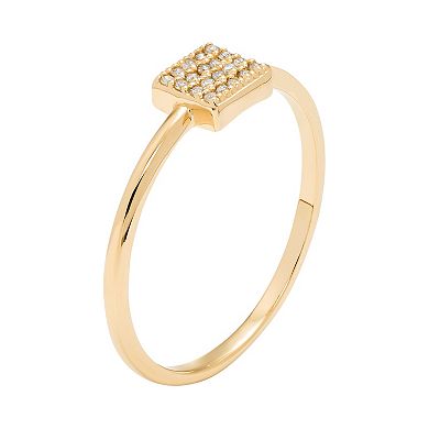 10k Gold Diamond Accent Square Ring