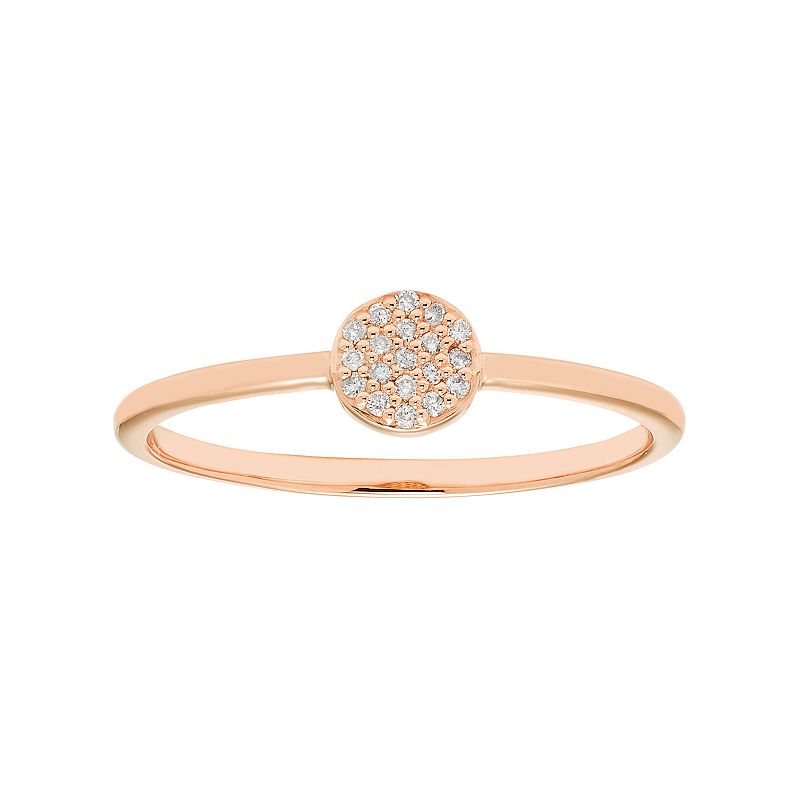 61077061 10k Gold Diamond Accent Circle Ring, Womens, Size: sku 61077061