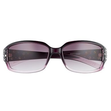 Nine West 56.5mm Rhinestone Rectangle Sunglasses