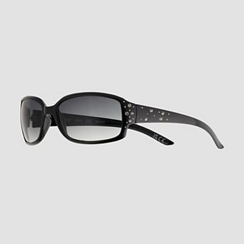 Nine West 56.5mm Rhinestone Rectangle Sunglasses