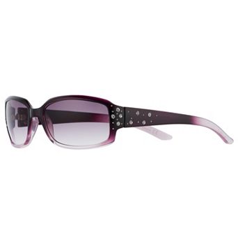 Nine West 56.5mm Rhinestone Rectangle Sunglasses