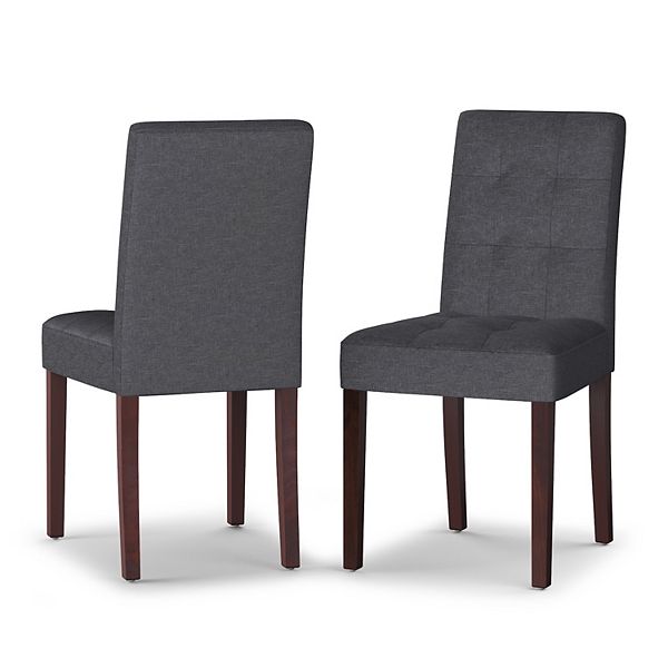 Simpli Home Andover Solid Wood Parson Dining Chair (Set Of 2) In Slate Grey