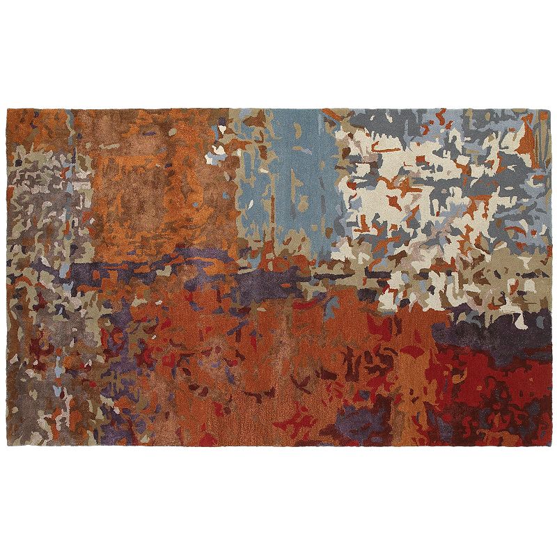 StyleHaven Giovanni Autumn Inspirations Abstract Wool Blend Rug, Orange, 5X8 Ft