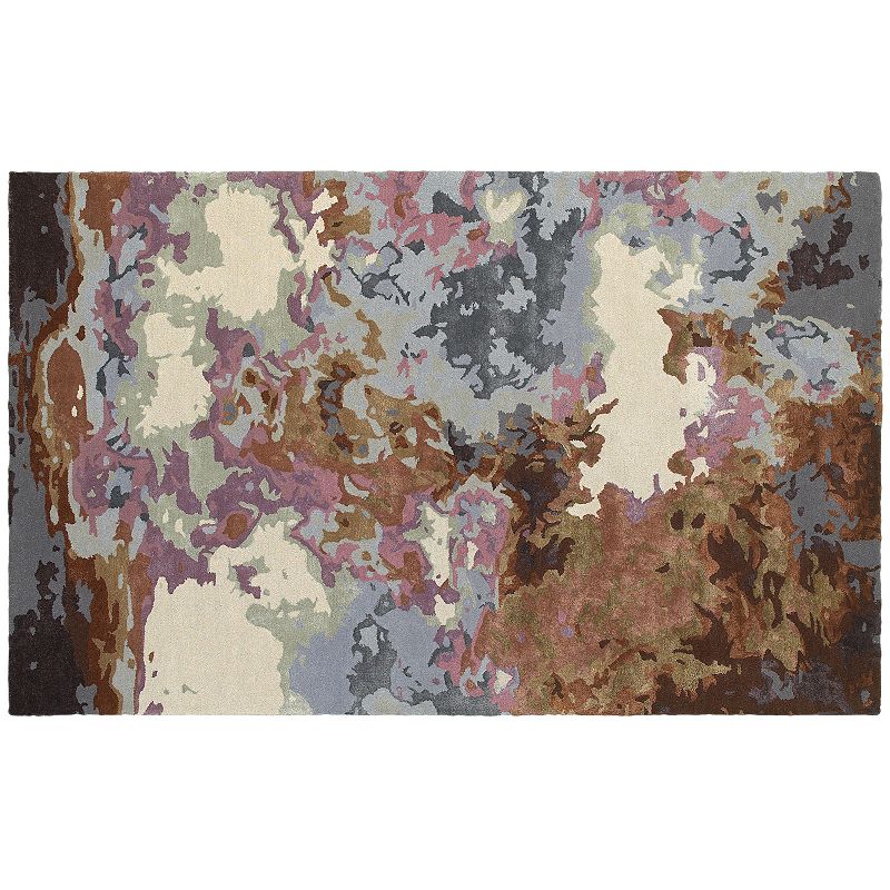 StyleHaven Giovanni Fluidity Abstract Wool Blend Rug, Brown Over, 5X8 Ft