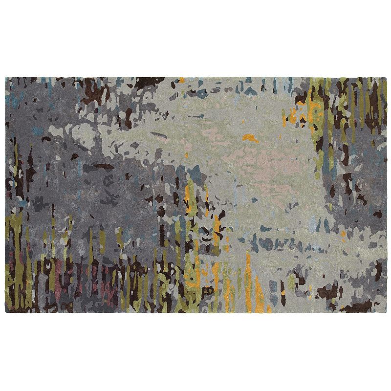 StyleHaven Giovanni Meld Abstract Wool Blend Rug, Grey, 2.5X8 Ft