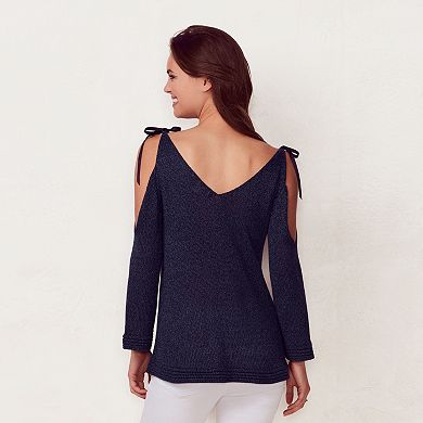 Women's LC Lauren Conrad Cold Shoulder V-Neck Sweater