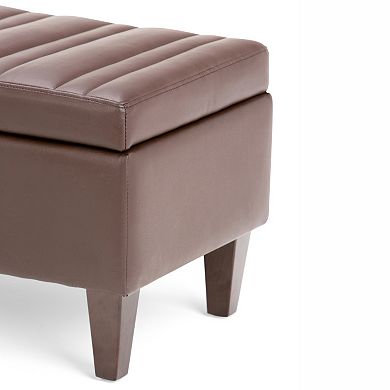 Simpli Home Monroe Storage Ottoman Bench 