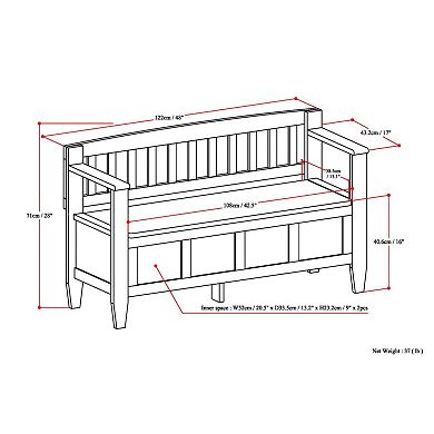 Simpli Home Brooklyn Storage Bench