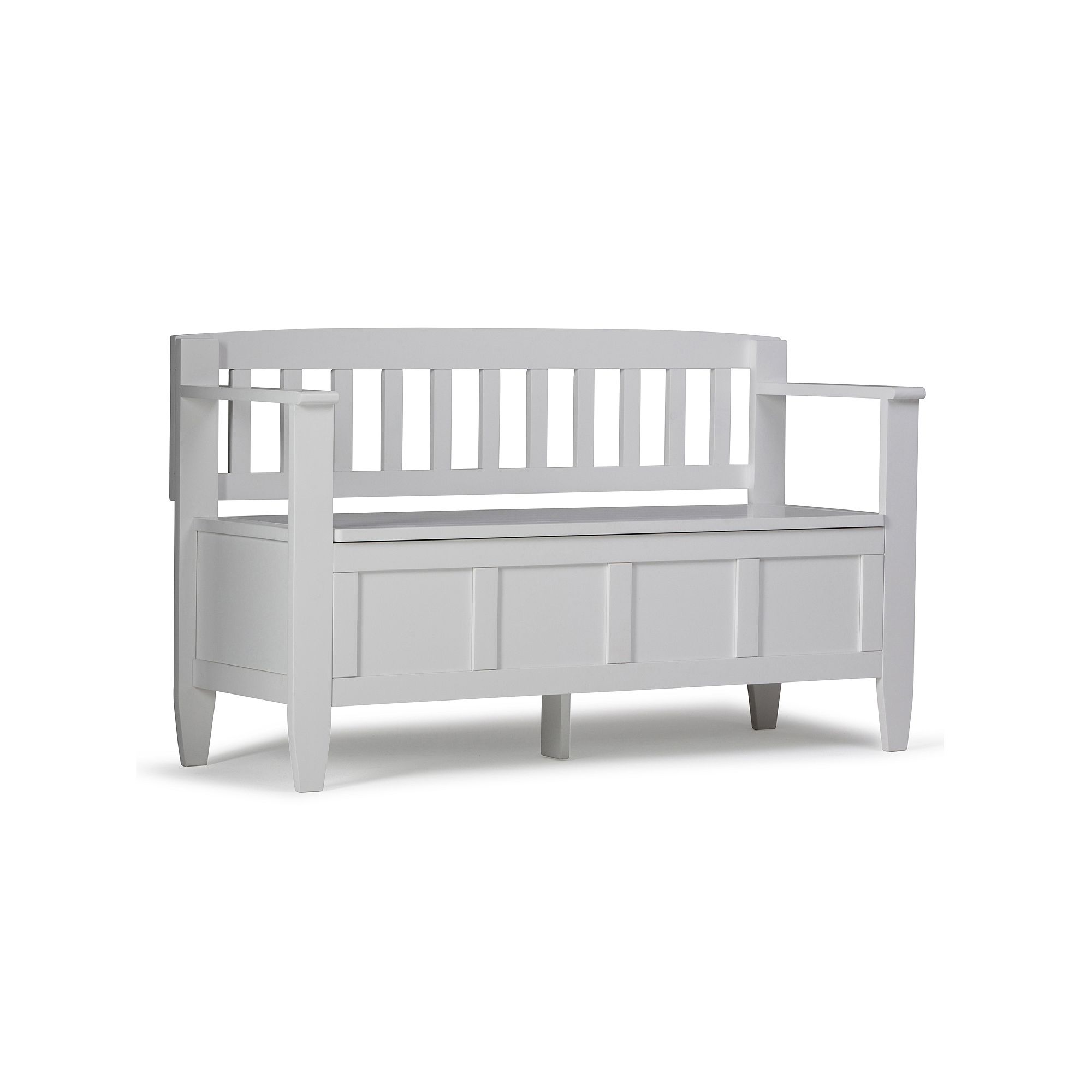Simpli Home Brooklyn Storage Bench, White