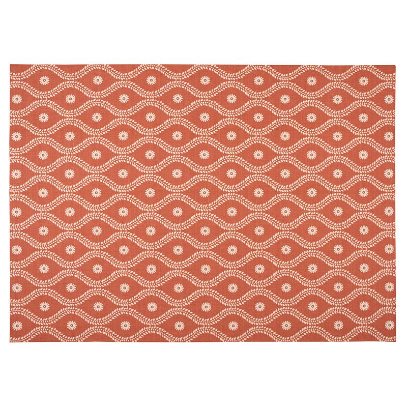 Nourison Home & Garden Dots Geometric Indoor Outdoor Rug, Red/Coppr, 8X11 Ft