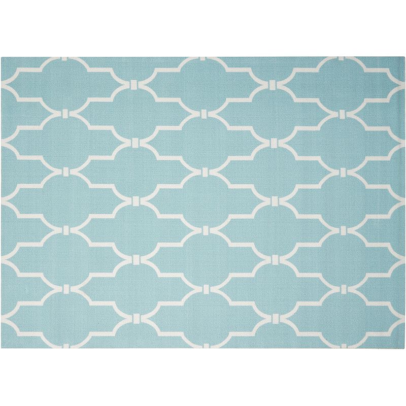 Nourison Home & Garden Wave Trellis Indoor Outdoor Rug, Turquoise/Blue, 8X11 Ft