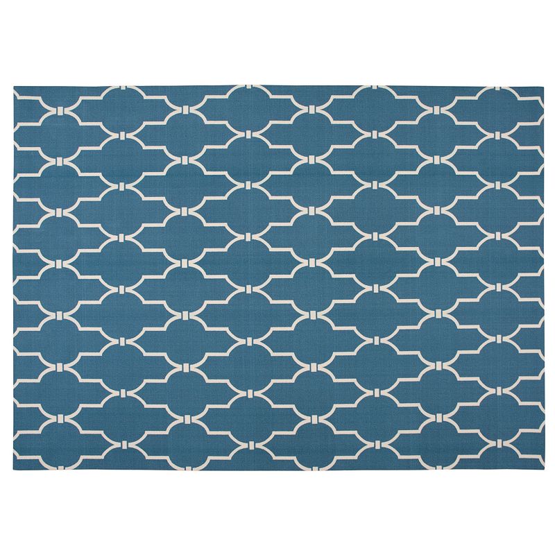 Nourison Home & Garden Wave Trellis Indoor Outdoor Rug, Blue, 8X11 Ft