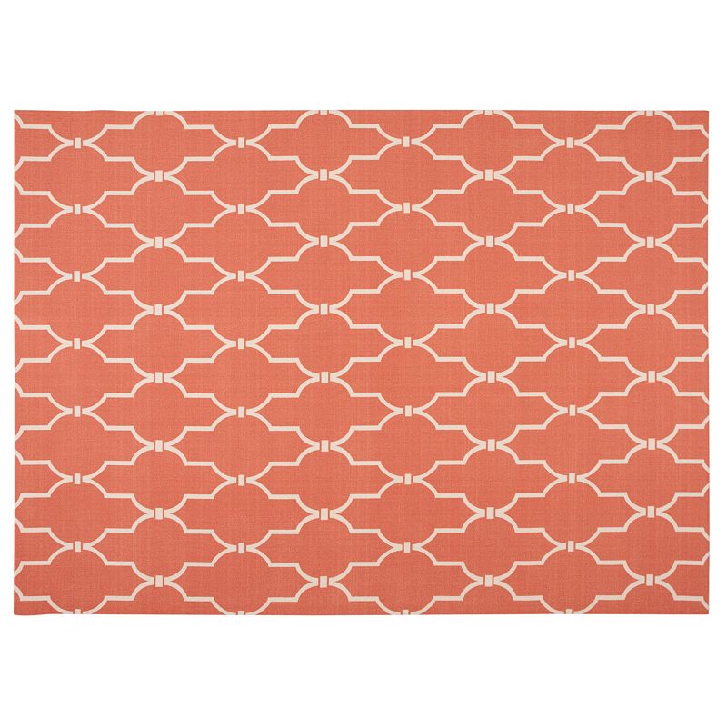 Nourison Home & Garden Wave Trellis Indoor Outdoor Rug, Orange, 8X11 Ft