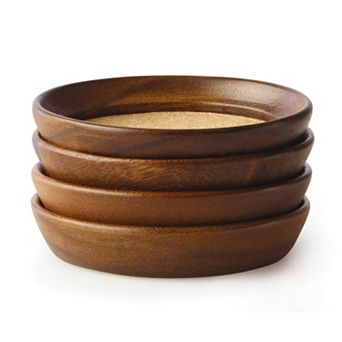 Kamenstein 4 pc Acacia Wood and Cork Coast Set