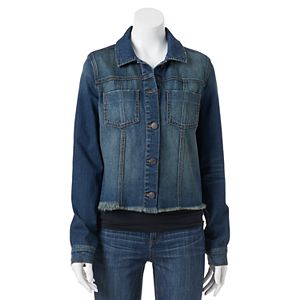 Juniors' Mudd® Frayed Hem Jean Jacket