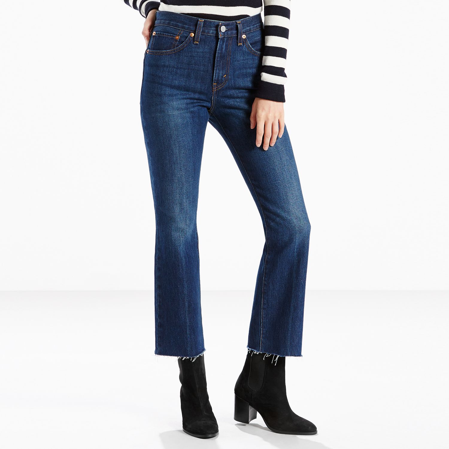 kick flare ankle jeans