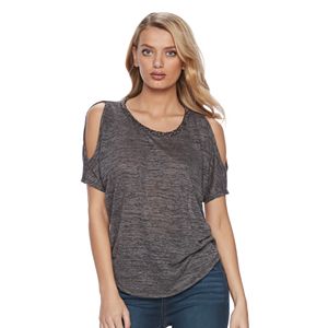 Women's Juicy Couture Marled Cold-Shoulder Tee
