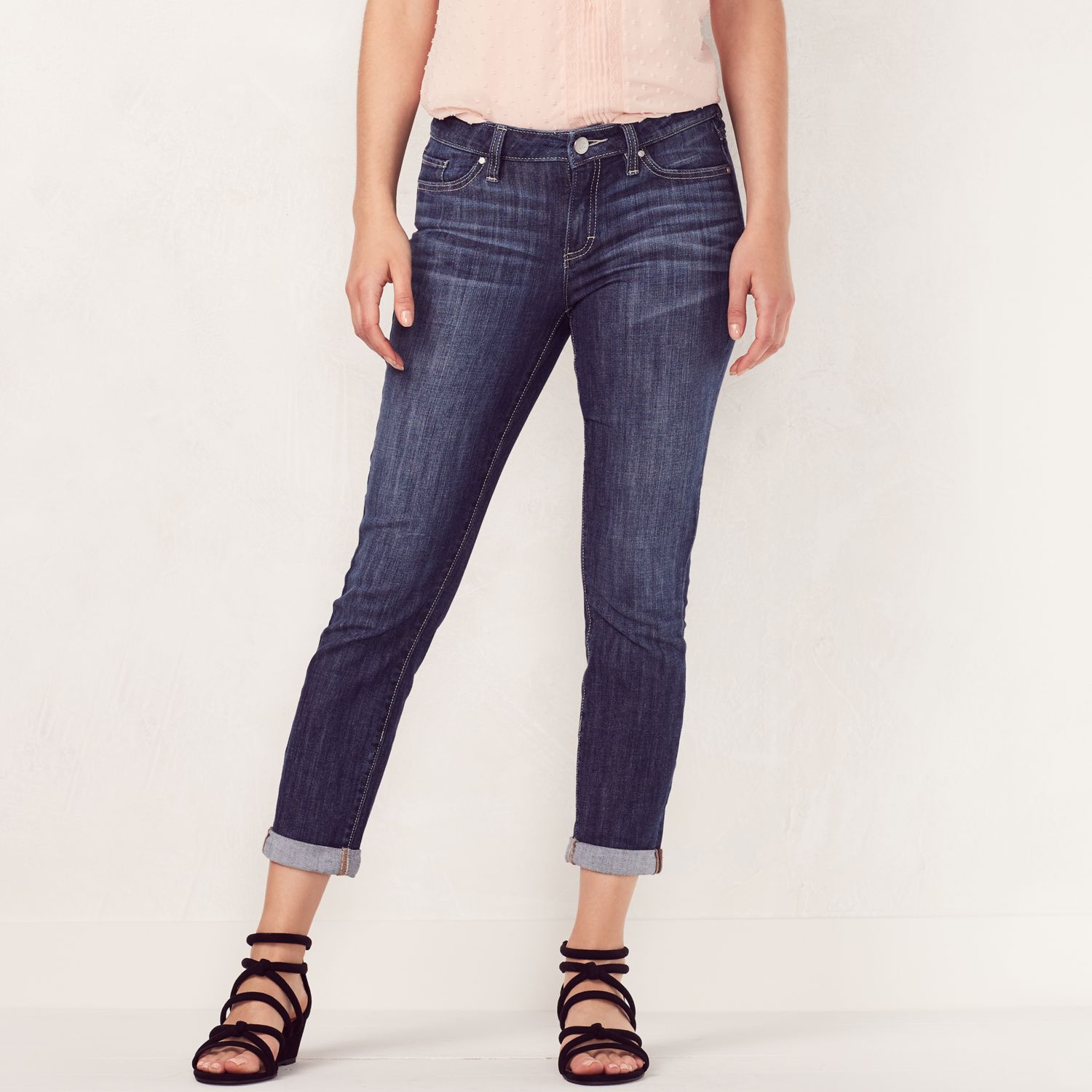 lauren conrad cuffed skinny ankle jeans