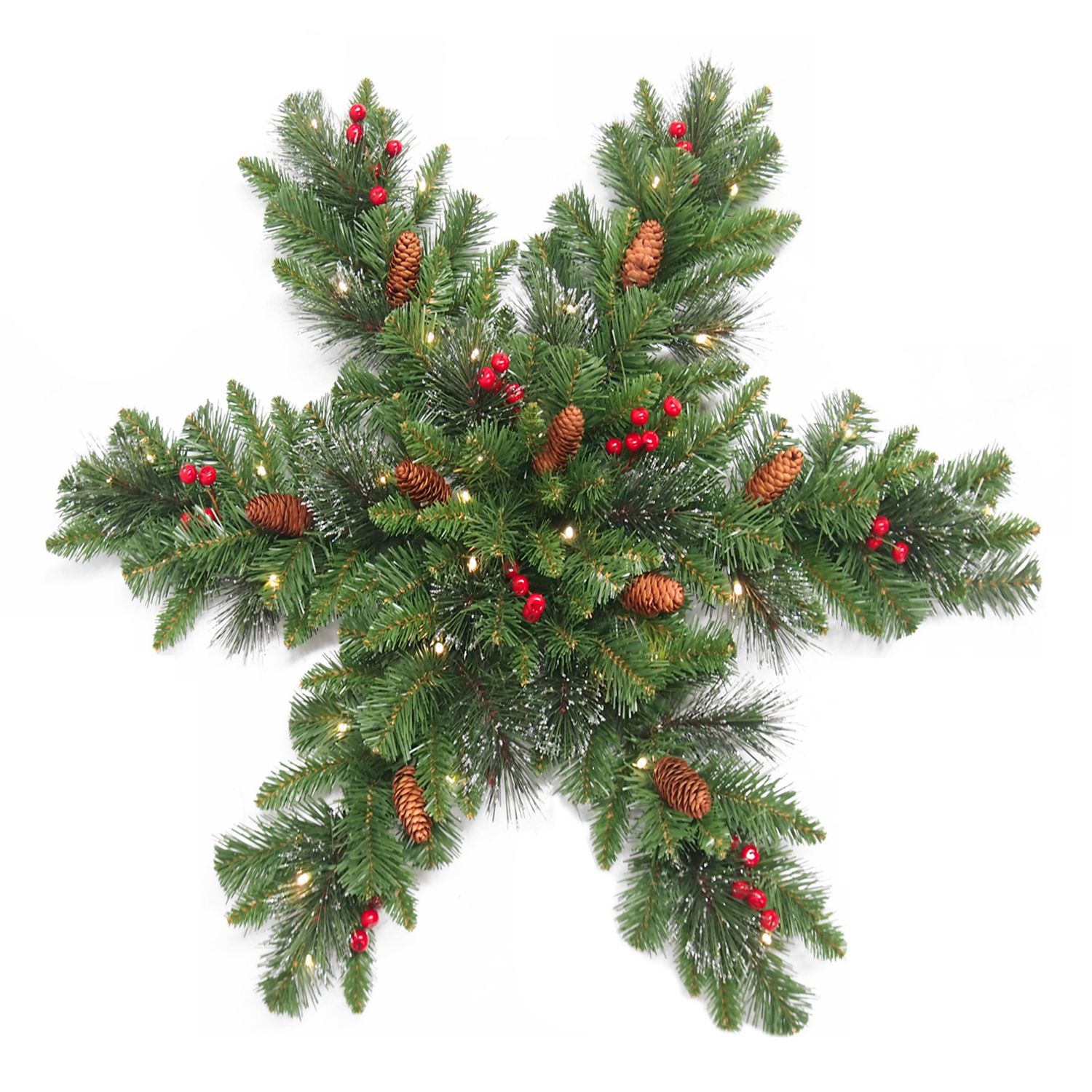 National Tree Company 32 In. Artificial Crestwood Spruce Snowflake Wall ...