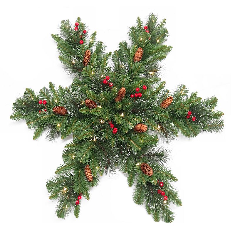 National Tree Company 32 in. Artificial Crestwood Spruce Snowflake Wall Dec