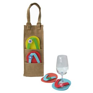 Celebrate Summer Together Burlap Wine Bag