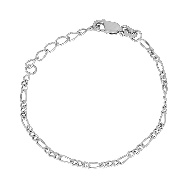 Junior Jewels Kids Sterling Silver Figaro Chain Bracelet, Girls, Size: 4