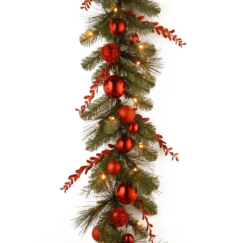 National Tree Company 9 ft. Artificial Christmas Red Mixed Garland, Green