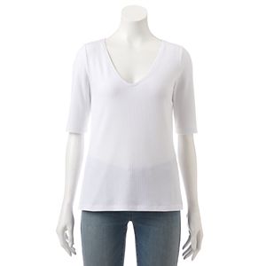 Women's Apt. 9® Essential Ribbed V-Neck Tee