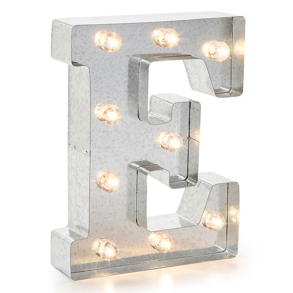 D Galvanized Darice Silver Metal Marquee Letter 9.875-inch 