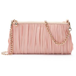 LC Lauren Conrad Lili Chiffon Pleated Clutch