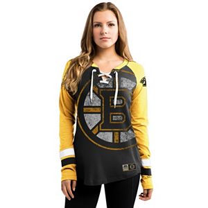 Women's Majestic Boston Bruins Hip Check Top