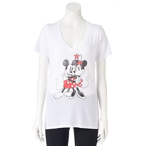 Disney's Juniors' Mickey & Minnie Mouse Hug Graphic Tee
