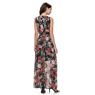 Disney's Beauty and the Beast Juniors' Floral Surplice Maxi Dress