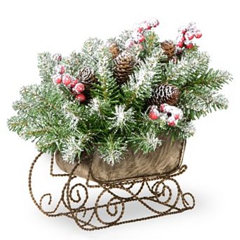 National Tree Company Artificial Dunhill Fir Sleigh Table Decor
