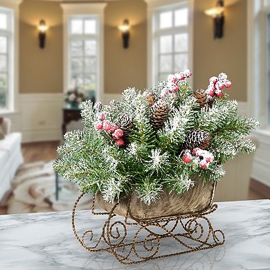 National Tree Company Artificial Dunhill Fir Sleigh Table Decor