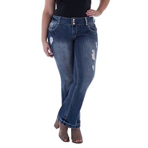 Juniors' Plus Size Amethyst Baby Bootcut Jeans