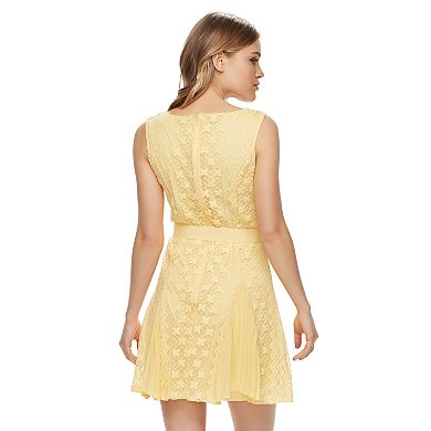 Disney's Beauty and the Beast Juniors' Pleated Crochet Dress
